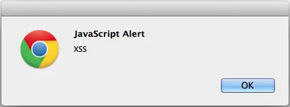 Demonstração do alert() de XSS no navegador