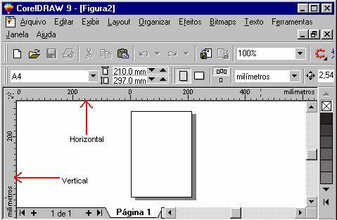Interface do CorelDraw com layout sendo fatiado em células