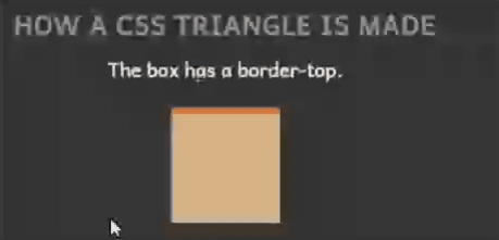 Demonstração de triângulos CSS feitos com border em diferentes direções